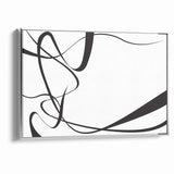 Curved Black and White Abstract Art | Minimalist Monochrome Canvas