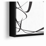 Curved Black and White Abstract Art | Minimalist Monochrome Canvas