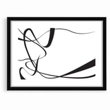 Curved Black and White Abstract Art | Minimalist Monochrome Canvas