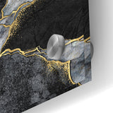 Elegant Black and White Abstract Art with Gold | Monochrome Canvas