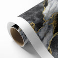 Elegant Black and White Abstract Art with Gold | Monochrome Canvas