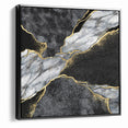 Elegant Black and White Abstract Art with Gold | Monochrome Canvas