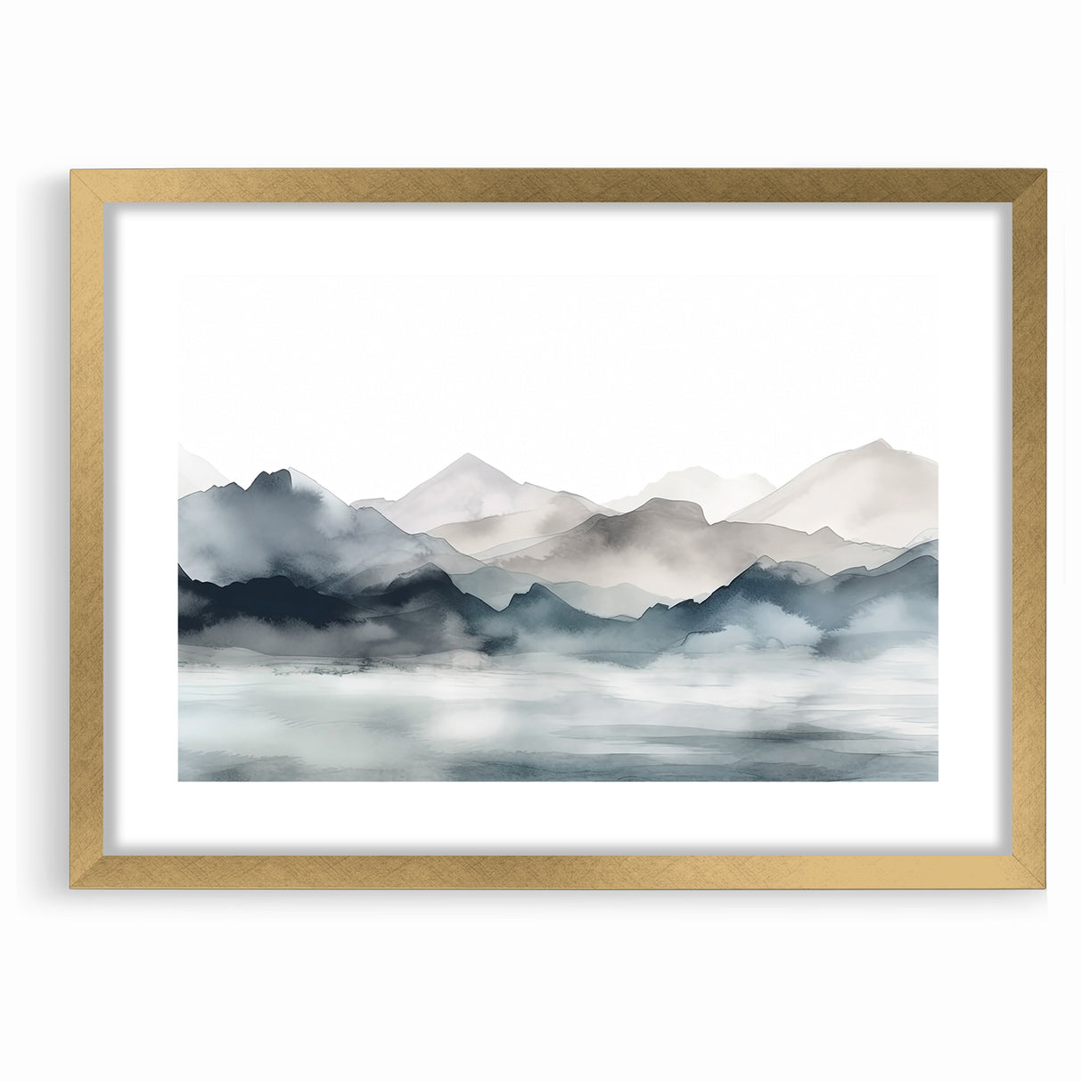Modern Landscape Abstract Art - Tranquil Mountain Scenery Wall Decor