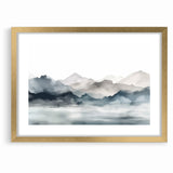 Modern Landscape Abstract Art - Tranquil Mountain Scenery Wall Decor