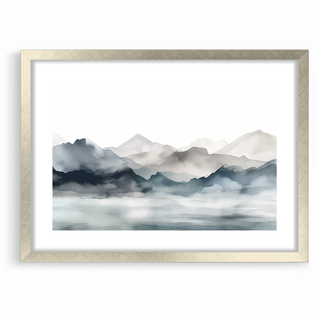 Modern Landscape Abstract Art - Tranquil Mountain Scenery Wall Decor