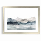 Modern Landscape Abstract Art - Tranquil Mountain Scenery Wall Decor