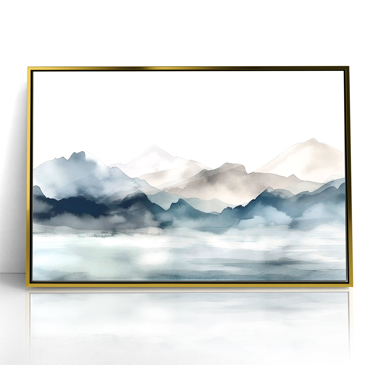 Modern Landscape Abstract Art - Tranquil Mountain Scenery Wall Decor