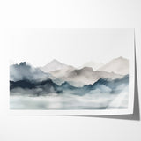 Modern Landscape Abstract Art - Tranquil Mountain Scenery Wall Decor