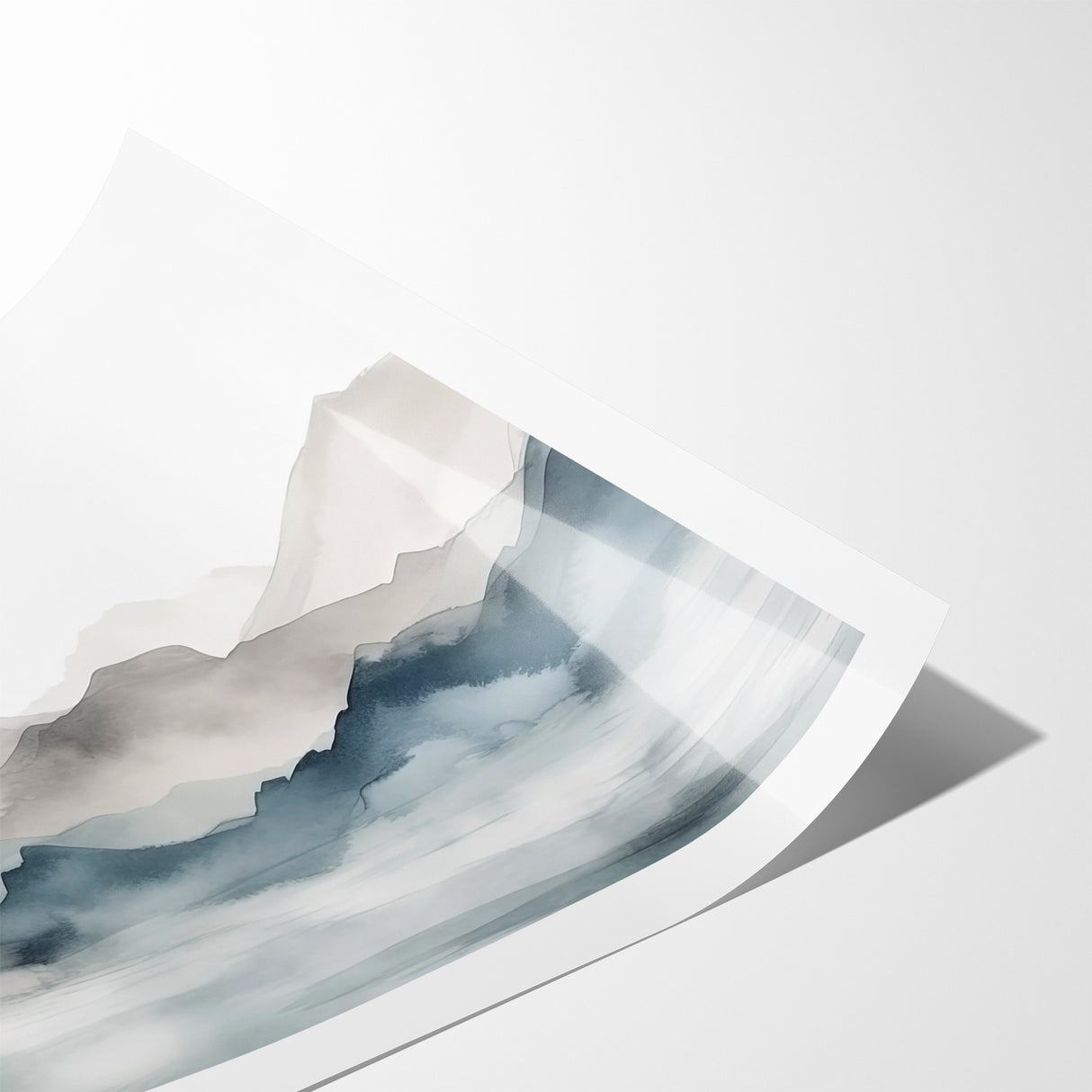 Modern Landscape Abstract Art - Tranquil Mountain Scenery Wall Decor