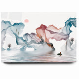 Modern Landscape Wall Decor - Serene Water and Translucent Forms Art