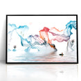 Modern Landscape Wall Decor - Serene Water and Translucent Forms Art