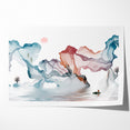 Modern Landscape Wall Decor - Serene Water and Translucent Forms Art
