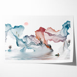 Modern Landscape Wall Decor - Serene Water and Translucent Forms Art