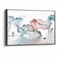 Modern Landscape Wall Decor - Serene Water and Translucent Forms Art