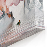 Modern Landscape Wall Decor - Serene Water and Translucent Forms Art