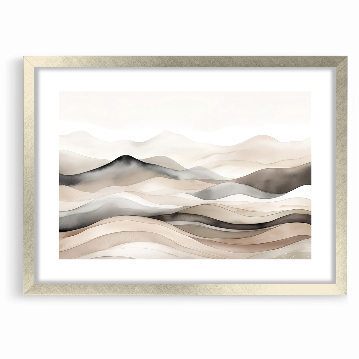 Contemporary Landscape Abstract Art - Serene Desert Scenery Wall Decor
