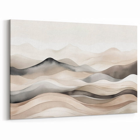 Contemporary Landscape Abstract Art - Serene Desert Scenery Wall Decor