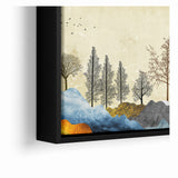 Colorful Abstract Landscapes - Vibrant Mountain and Tree Silhouettes Art