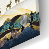 Modern Landscape Abstract - Deer and Vibrant Hills Wall Art