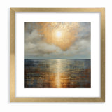 Abstract Nature Prints - Golden Sunset Over Calm Sea Wall Art