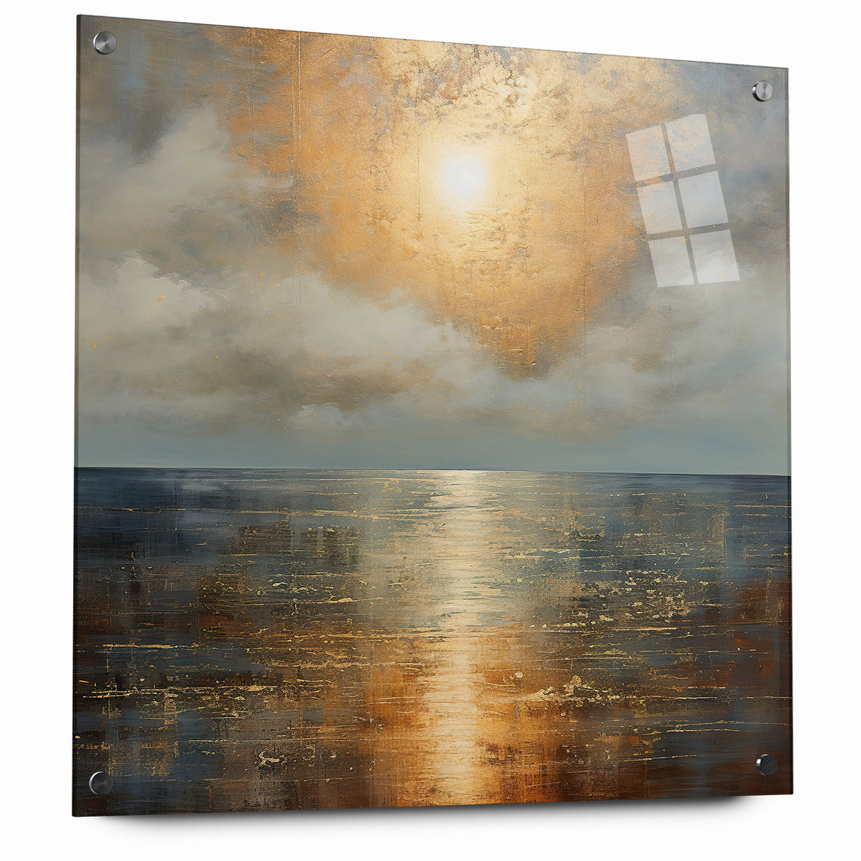 Abstract Nature Prints - Golden Sunset Over Calm Sea Wall Art