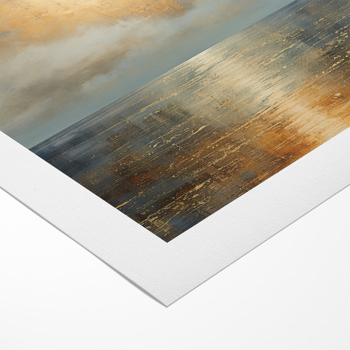Abstract Nature Prints - Golden Sunset Over Calm Sea Wall Art