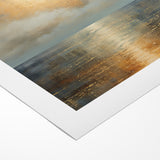 Abstract Nature Prints - Golden Sunset Over Calm Sea Wall Art