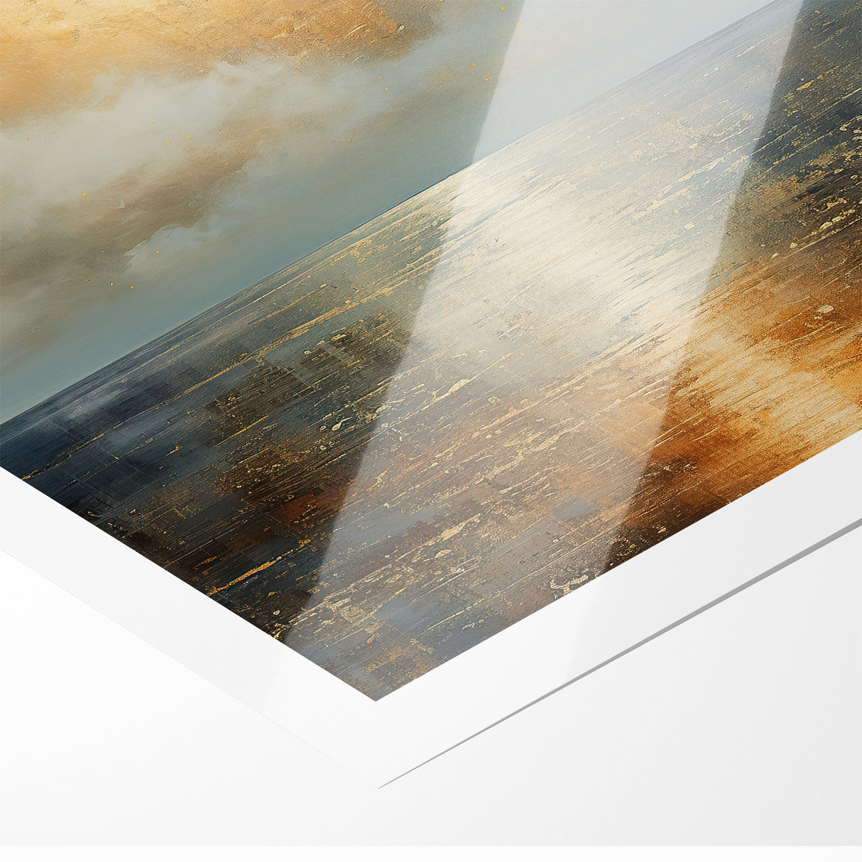 Abstract Nature Prints - Golden Sunset Over Calm Sea Wall Art