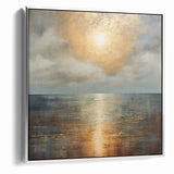 Abstract Nature Prints - Golden Sunset Over Calm Sea Wall Art