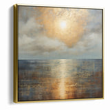 Abstract Nature Prints - Golden Sunset Over Calm Sea Wall Art