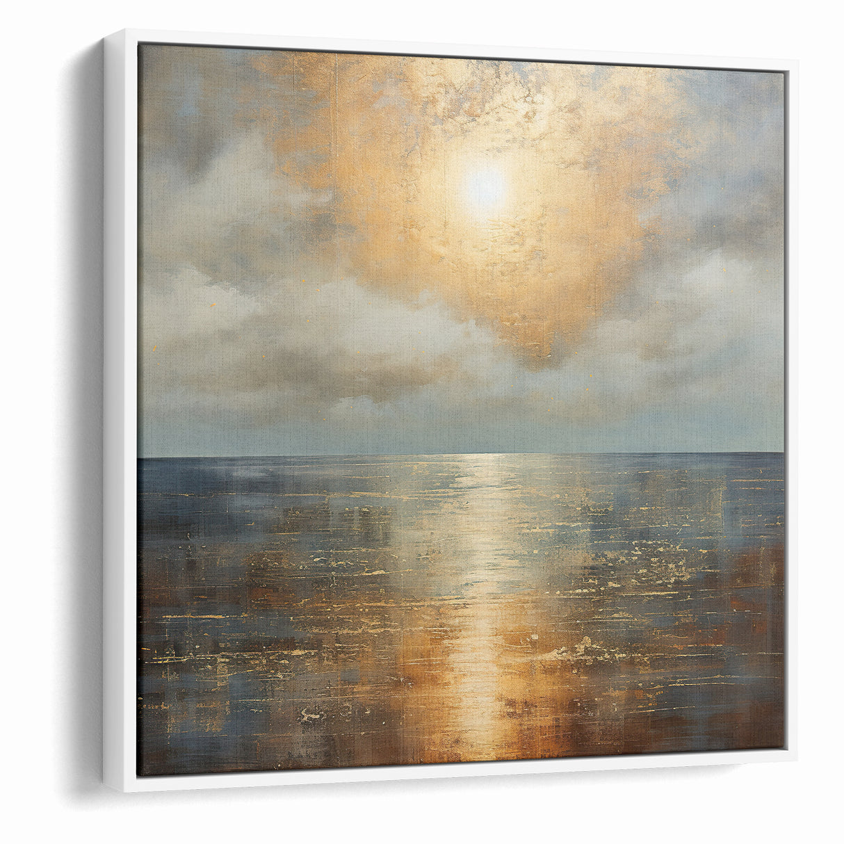 Abstract Nature Prints - Golden Sunset Over Calm Sea Wall Art