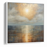 Abstract Nature Prints - Golden Sunset Over Calm Sea Wall Art