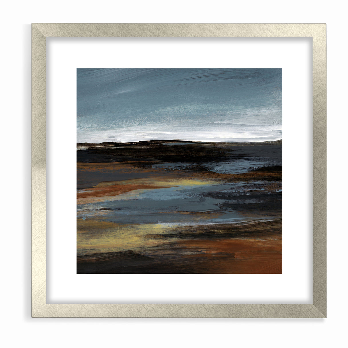 Modern Landscape Abstract Art - Earthy Horizon Wall Decor