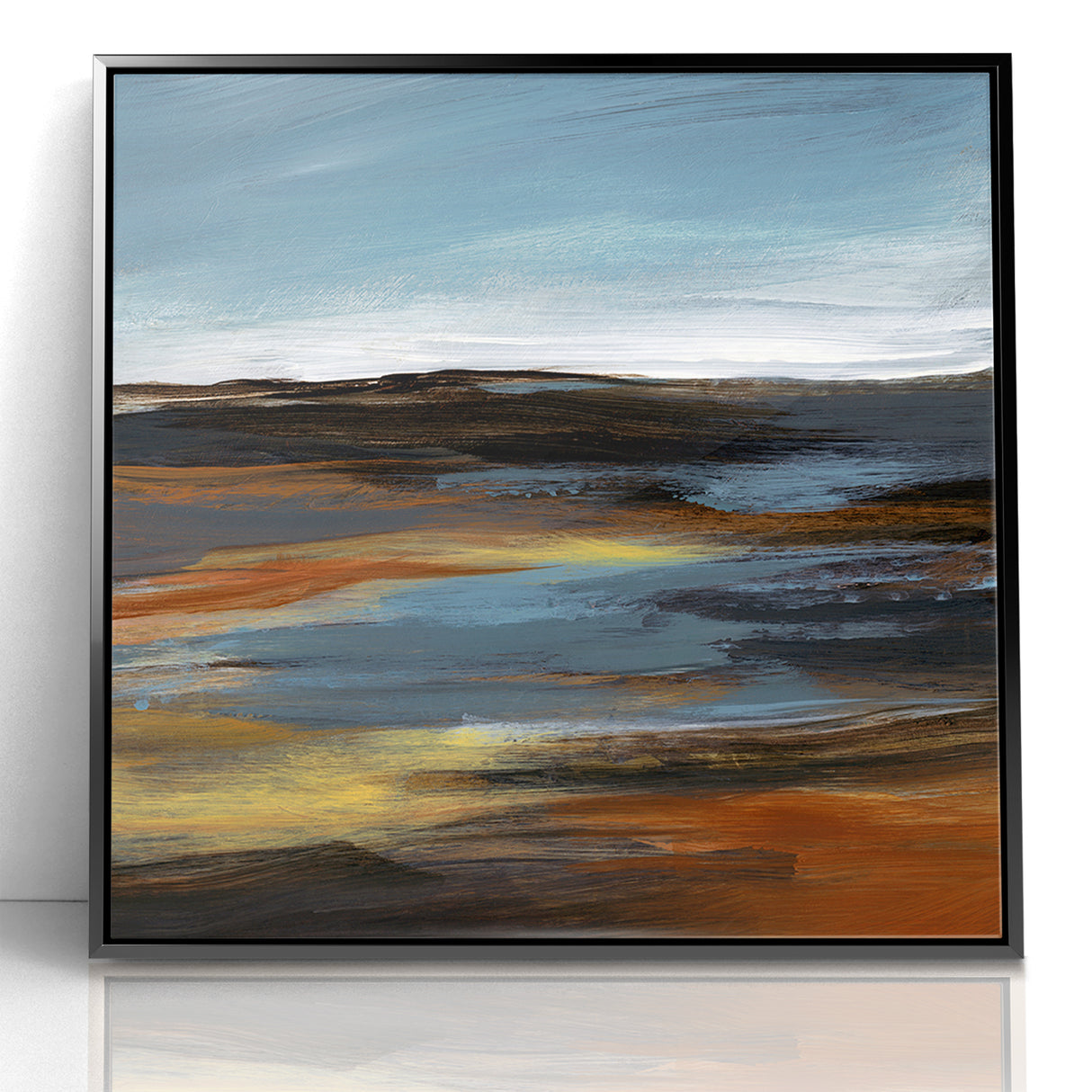 Modern Landscape Abstract Art - Earthy Horizon Wall Decor