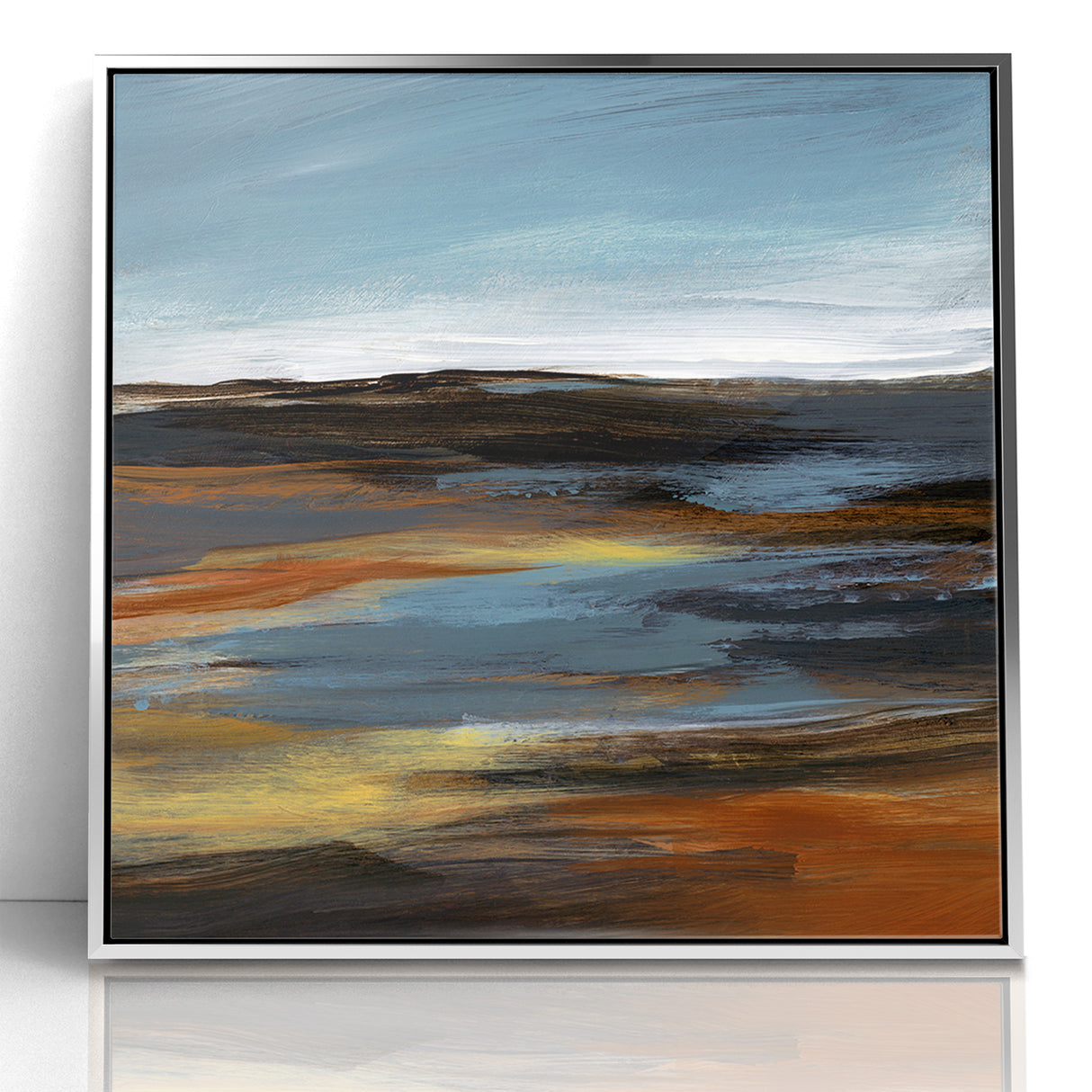 Modern Landscape Abstract Art - Earthy Horizon Wall Decor