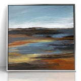 Modern Landscape Abstract Art - Earthy Horizon Wall Decor