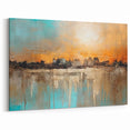 Modern Landscape Abstract - Vibrant Sunset Over Textured Cityscape Wall Art