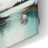 Abstract Landscape Art - Golden Trees and Serene Waters Wall Art