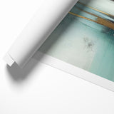Abstract Landscape Art - Golden Trees and Serene Waters Wall Art