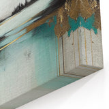 Abstract Landscape Art - Golden Trees and Serene Waters Wall Art