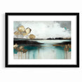 Abstract Landscape Art - Golden Trees and Serene Waters Wall Art