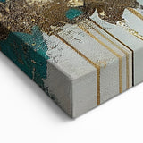 Abstract Landscape Art - Golden Trees and Serene Waters Wall Art