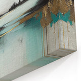 Abstract Landscape Art - Golden Trees and Serene Waters Wall Art