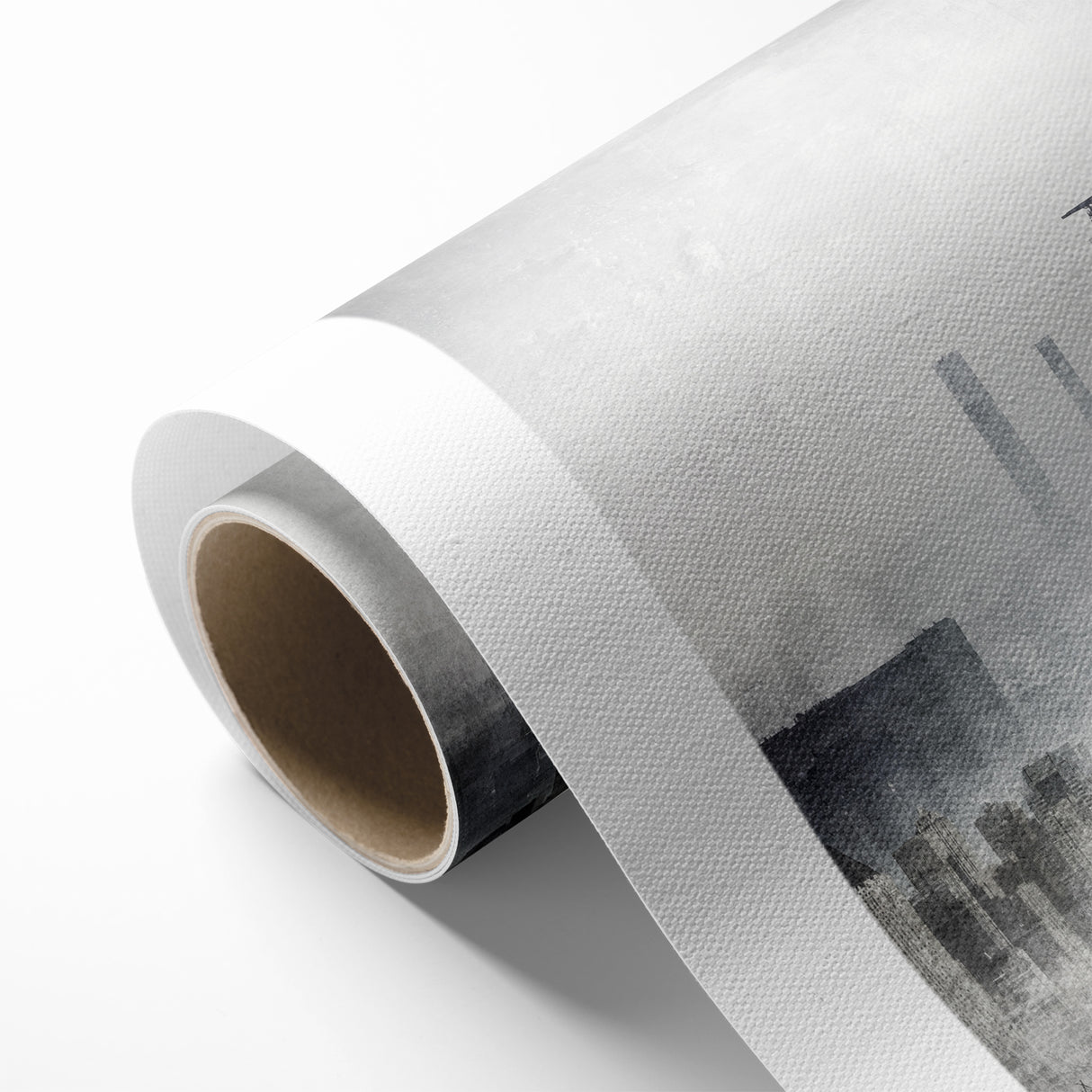 Modern Landscape Abstract - Monochromatic Misty Cityscape Wall Art