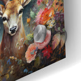 Graceful Antelope with Vibrant Floral Surroundings - Stunning Wall Art