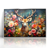 Graceful Antelope with Vibrant Floral Surroundings - Stunning Wall Art