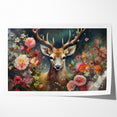 Graceful Antelope with Vibrant Floral Surroundings - Stunning Wall Art