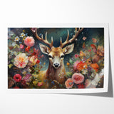 Graceful Antelope with Vibrant Floral Surroundings - Stunning Wall Art
