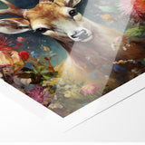Graceful Antelope with Vibrant Floral Surroundings - Stunning Wall Art