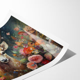 Graceful Antelope with Vibrant Floral Surroundings - Stunning Wall Art